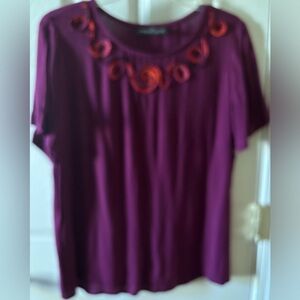 Carole little short sleeve top in purple & red size  8